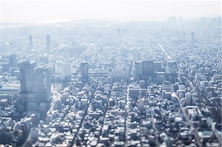 simsearch:622-06809333,k - Tilt-shift bird's eye view of Tokyo cityscape, Tokyo, Japan Foto de stock - Sin royalties Premium, Código: 622-08723396