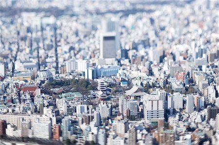 simsearch:622-06809333,k - Tilt-shift bird's eye view of Tokyo cityscape, Tokyo, Japan Foto de stock - Sin royalties Premium, Código: 622-08723399
