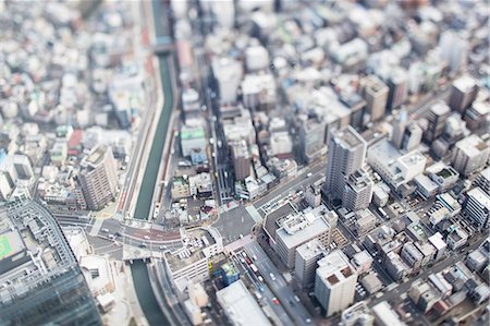 simsearch:622-06809333,k - Tilt-shift bird's eye view of Tokyo cityscape, Tokyo, Japan Foto de stock - Sin royalties Premium, Código: 622-08723401