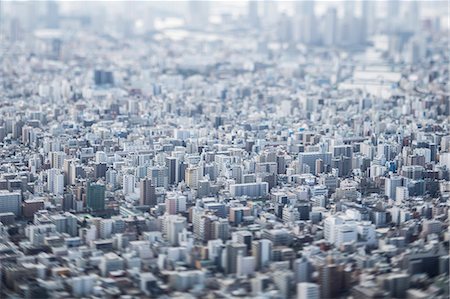 simsearch:622-06809333,k - Tilt-shift bird's eye view of Tokyo cityscape, Tokyo, Japan Foto de stock - Sin royalties Premium, Código: 622-08723402