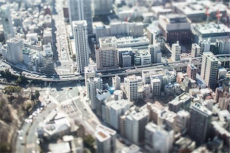 simsearch:622-06809333,k - Tilt-shift bird's eye view of Tokyo cityscape, Tokyo, Japan Foto de stock - Sin royalties Premium, Código: 622-08723411