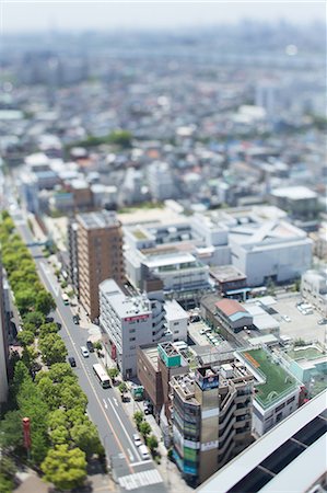 simsearch:622-06809333,k - Tilt-shift bird's eye view of Tokyo cityscape, Tokyo, Japan Foto de stock - Sin royalties Premium, Código: 622-08723425