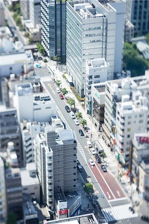simsearch:622-06809333,k - Tilt-shift bird's eye view of Tokyo cityscape, Tokyo, Japan Foto de stock - Sin royalties Premium, Código: 622-08723434