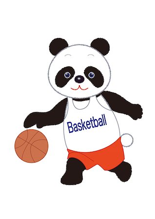 Panda Basketball Player Dribbling Stock Photo - Premium Royalty-Free, Code: 622-01572348