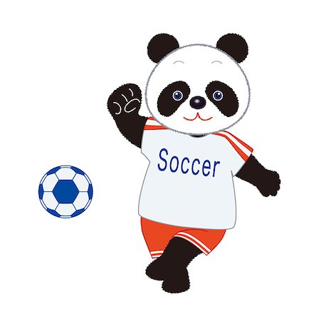 football illustration - Panda Kicking a Soccer Ball Stock Photo - Premium Royalty-Free, Code: 622-01572343