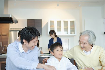 elder care - Boy sitting with father and grandfather Stock Photo - Premium Royalty-Free, Code: 622-02759124