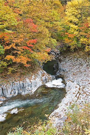 River Passing Through Nakatsugawa Ravine, Japan Foto de stock - Sin royalties Premium, Código: 622-02759278