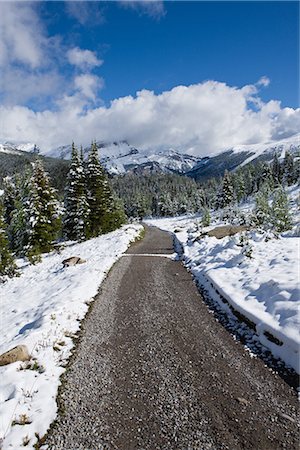 simsearch:622-02759675,k - Road Heading From Snow-Capped Mountains Stock Photo - Premium Royalty-Free, Code: 622-02759654