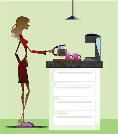 Woman making coffee in a coffee maker Stock Photo - Premium Royalty-Free, Code: 630-06724049