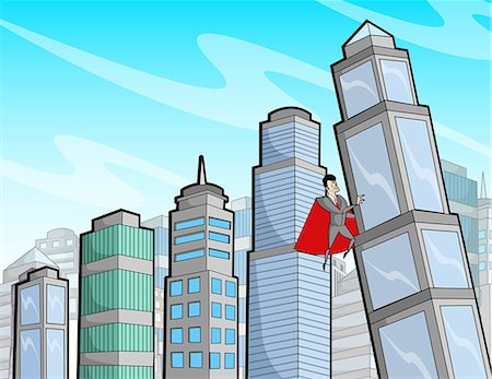 simsearch:700-00031108,k - Business super hero supporting a falling building Stock Photo - Premium Royalty-Free, Code: 630-06724296