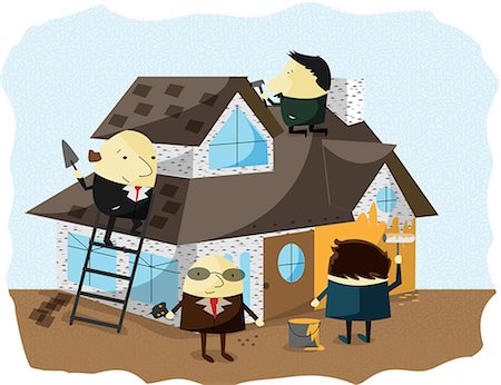Businessmen doing renovation of a house Stock Photo - Premium Royalty-Free, Code: 630-06724375