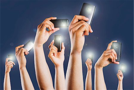 People's hands taking picture with mobile phones Stock Photo - Premium Royalty-Free, Code: 630-06724644