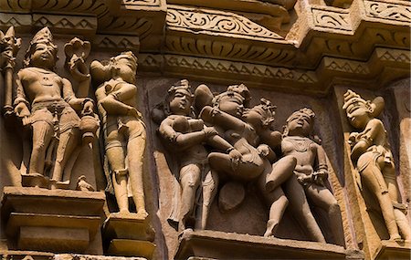 erotic female figures - Sculptures on a temple, Kandariya Mahadeva Temple, Khajuraho, Chhatarpur District, Madhya Pradesh, India Stock Photo - Premium Royalty-Free, Code: 630-06721826