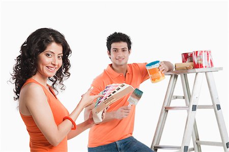 Couple renovating their house Foto de stock - Sin royalties Premium, Código: 630-06722733