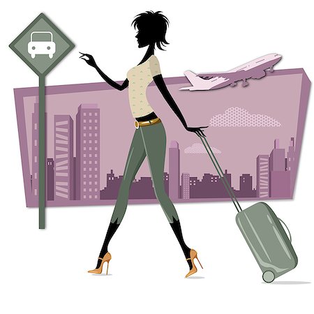 simsearch:695-05773315,k - Businesswoman walking with luggage Stock Photo - Premium Royalty-Free, Code: 630-06723586