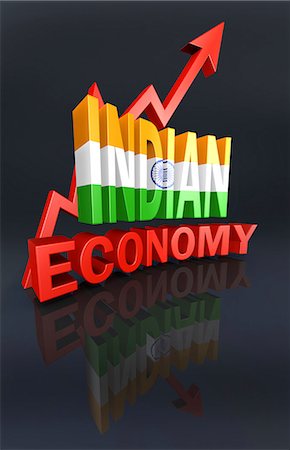 Arrow sign showing growth in Indian economy Stock Photo - Premium Royalty-Free, Code: 630-06723748