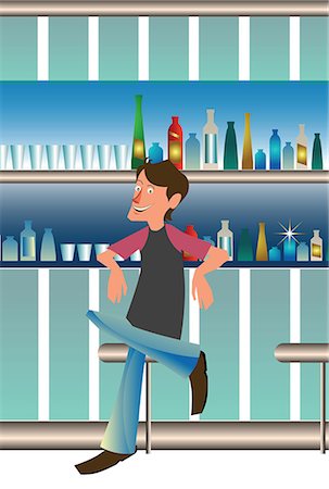 Teenage boy at a bar counter Photographie de stock - Premium Libres de Droits, Code: 630-06723764