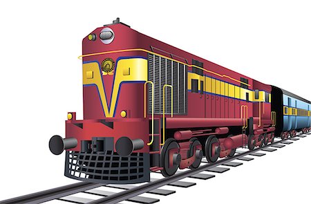 Train on railroad tracks Photographie de stock - Premium Libres de Droits, Code: 630-06723787