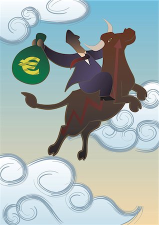 reach in top - Businessman riding a bull Stock Photo - Premium Royalty-Free, Code: 630-06723820