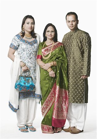 Portrait of a senior woman standing with her son and daughter Stock Photo - Premium Royalty-Free, Code: 630-01131581