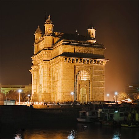 Building lit up at night, Gateway Of India, Mumbai, India Stock Photo - Premium Royalty-Free, Code: 630-01191614