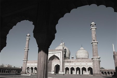 pillars arch corridor - Facade of a mosque, Jama Masjid, New Delhi, India Stock Photo - Premium Royalty-Free, Code: 630-01191869