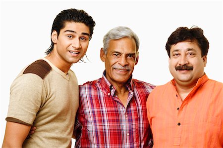 simsearch:630-01296751,k - Portrait of a senior man and his two sons smiling Stock Photo - Premium Royalty-Free, Code: 630-01297094