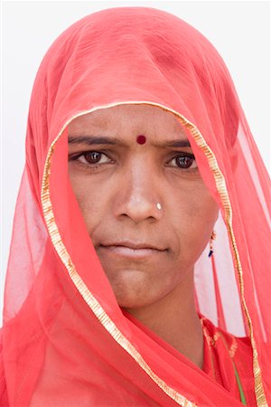 rajasthan clothes for women - Portrait of a young woman Stock Photo - Premium Royalty-Free, Code: 630-01490712
