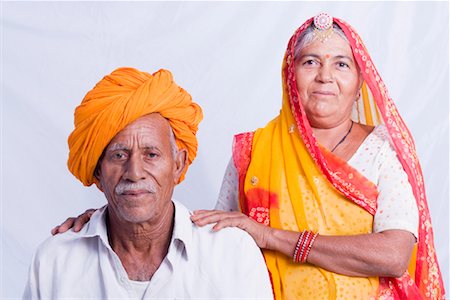 rajasthan clothes for women - Portrait of a senior couple Stock Photo - Premium Royalty-Free, Code: 630-01490726