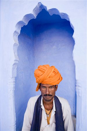 pushkar - Portrait of a young man wearing a turban, Pushkar, Rajasthan, India Stock Photo - Premium Royalty-Free, Code: 630-01490770