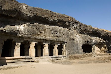 Facade of a cave, Ellora, Aurangabad, Maharashtra, India Stock Photo - Premium Royalty-Free, Code: 630-01708990