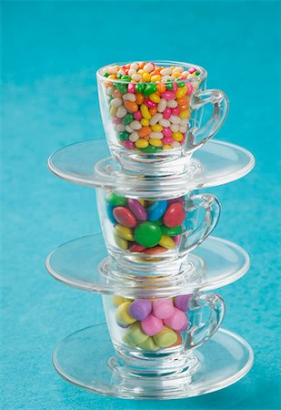 simsearch:630-01709492,k - Jellybeans and candies in a stack of cups saucers Stock Photo - Premium Royalty-Free, Code: 630-01709485