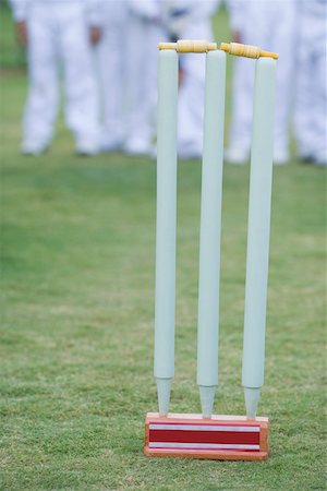 Close-up of cricket stumps Stock Photo - Premium Royalty-Free, Code: 630-01873668