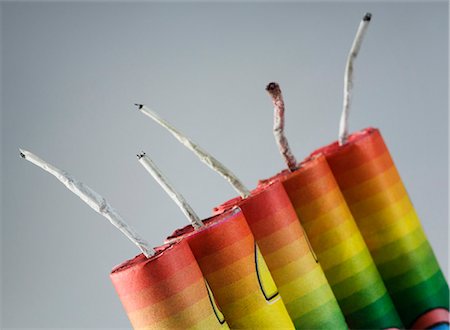 Close-up of firecrackers in a row Stock Photo - Premium Royalty-Free, Code: 630-03480100