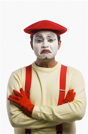 funny pictures indians people - Portrait of a mime sulking Stock Photo - Premium Royalty-Free, Code: 630-03480669