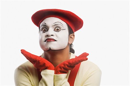 simsearch:6107-06117573,k - Portrait of a mime showing his anger Stock Photo - Premium Royalty-Free, Code: 630-03480695