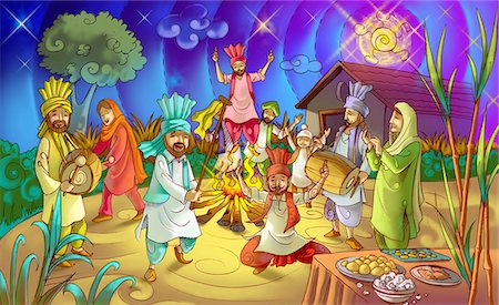 dancing on a table - People celebrating Lohri festival Stock Photo - Premium Royalty-Free, Code: 630-03481387