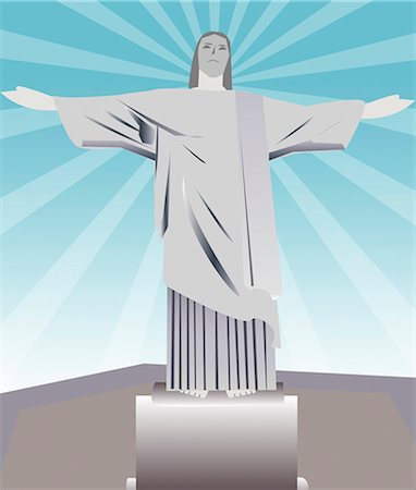 Low angle view of a statue, Christ the Redeemer, Rio De Janeiro, Brazil Stock Photo - Premium Royalty-Free, Code: 630-03481914