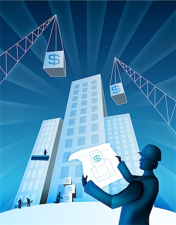 Architect holding a blueprint at a construction site Stock Photo - Premium Royalty-Free, Code: 630-03482087