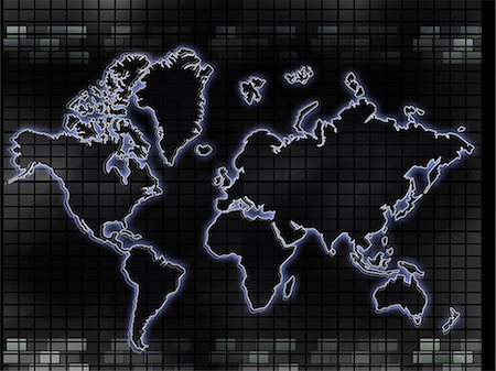 Close-up of a world map Foto de stock - Sin royalties Premium, Código: 630-03482335