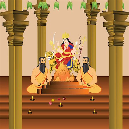 rituals - Sadhus performing Yajna of Goddess Durga Stock Photo - Premium Royalty-Free, Code: 630-03482494