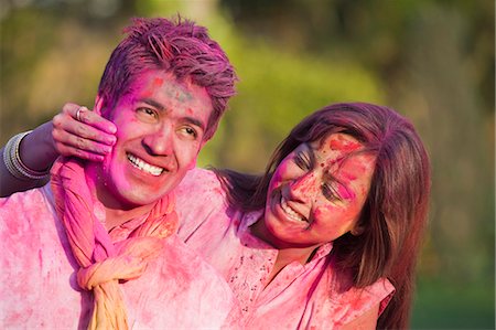 Couple celebrating Holi with colors Stock Photo - Premium Royalty-Free, Code: 630-03483114