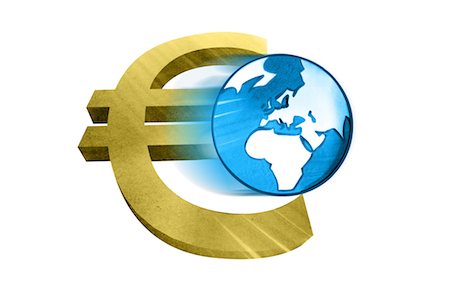 environmental business illustration - Globe avec le symbole de l'euro Photographie de stock - Premium Libres de Droits, Code: 632-05554252