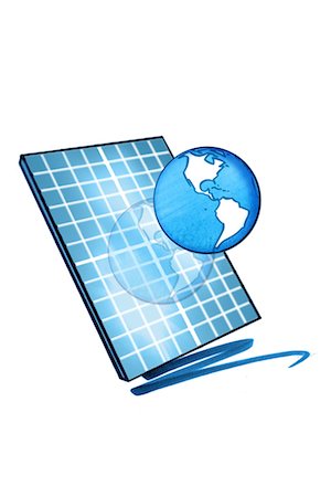 Earth reflected on solar panel Stock Photo - Premium Royalty-Free, Code: 632-05554260