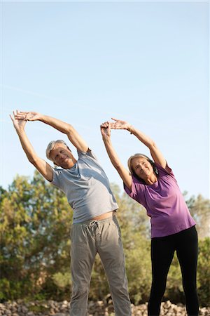 Senior couples stretching outdoors Stock Photo - Premium Royalty-Free, Code: 632-05759668