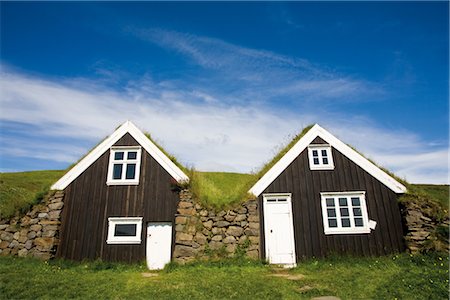 Traditional turf houses, Skaftafell National Park, Iceland Stock Photo - Premium Royalty-Free, Code: 632-05845077