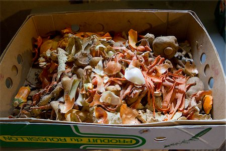 Vegetable peelings in cardboard box Stock Photo - Premium Royalty-Free, Code: 632-05991916