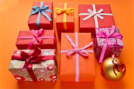 simsearch:632-05991504,k - Festively wrapped Christmas gifts Stock Photo - Premium Royalty-Free, Code: 632-06118170