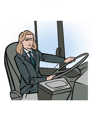 person bus - Illustration of female bus driver Stock Photo - Premium Royalty-Free, Code: 632-08227908