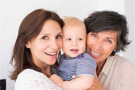 Smiling grandmother, mother and baby, portrait Stock Photo - Premium Royalty-Free, Code: 632-08698376